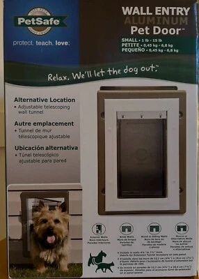 PetSafe PPA11-10915 Wall Entry Small Aluminum Pet Door - White - Image 1 of 2