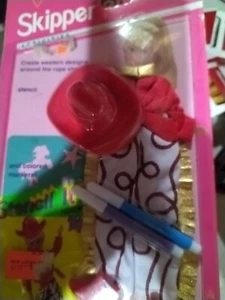 BARBIE 1993 Skipper Activities Stencil It Western Pants Hat Boots 11604 Mattm K1 - Picture 1 of 1