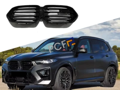 For 2024 BMW X5M X6M F95 F96 LCI Front Bumper ABS Glossy Black Single Line Grill - Image 1 of 4