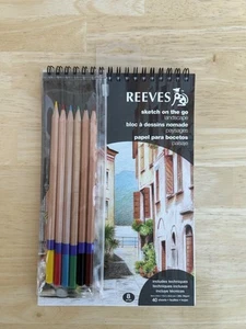 Reeves Sketch Book 6in x 9in with 6 Coloured Pencils - Picture 1 of 6