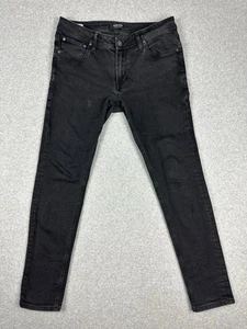 Pantalones de mezclilla Jack & Jones ajustados Liam para hombre talla 34 L30" negros rectos elásticos - Imagen 1 de 16
