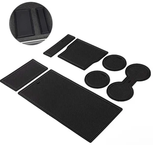 7pcs For Tesla Model 3 17-19 Anti-slip Gate Slot Pad Cup Holder Door Groove Mat - Bild 1 von 9