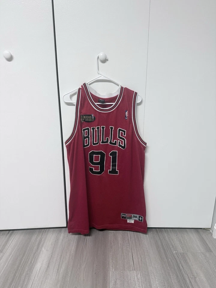 CAMISETA DE BALONCESTO NIKE VINTAGE auténtica DENNIS RODMAN Chicago Bulls NBA FINALS Foto 1 de 4