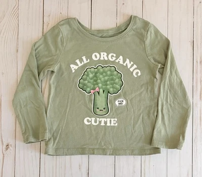The Childrens Place Long Sleeve Graphic T-Shirt Girls 2T All Organic Cutie - Image 1 of 4