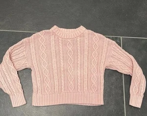 Gap x Love Shack Fancy Girls Pink Cable Knit Sweater size small - Picture 1 of 6