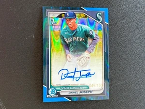 Dawel Joseph 2024 Bowman Chrome 1st Blue Lava Autograph Mariners 49/150 C57 - Picture 1 of 2