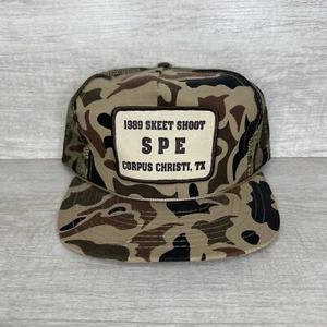 1989 Vintage Camo Skeet Shoot Hat Texas SPE Snapback - Bild 1 von 8