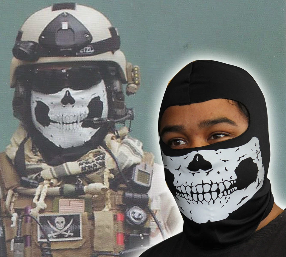 Máscara facial completa calavera pasamontañas motociclista ciclismo esqueleto Halloween Foto 1 de 4