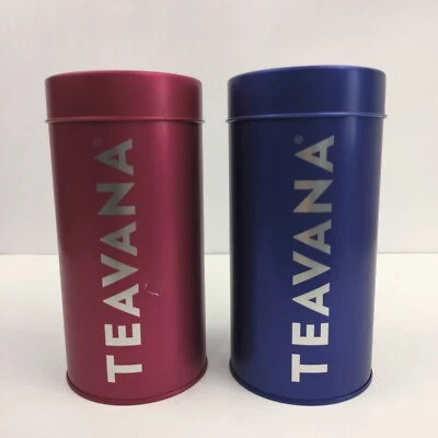 Teavana Empty Tea Tin Lot of 2 Pink & Blue, Pre-owned - Image 1 of 4