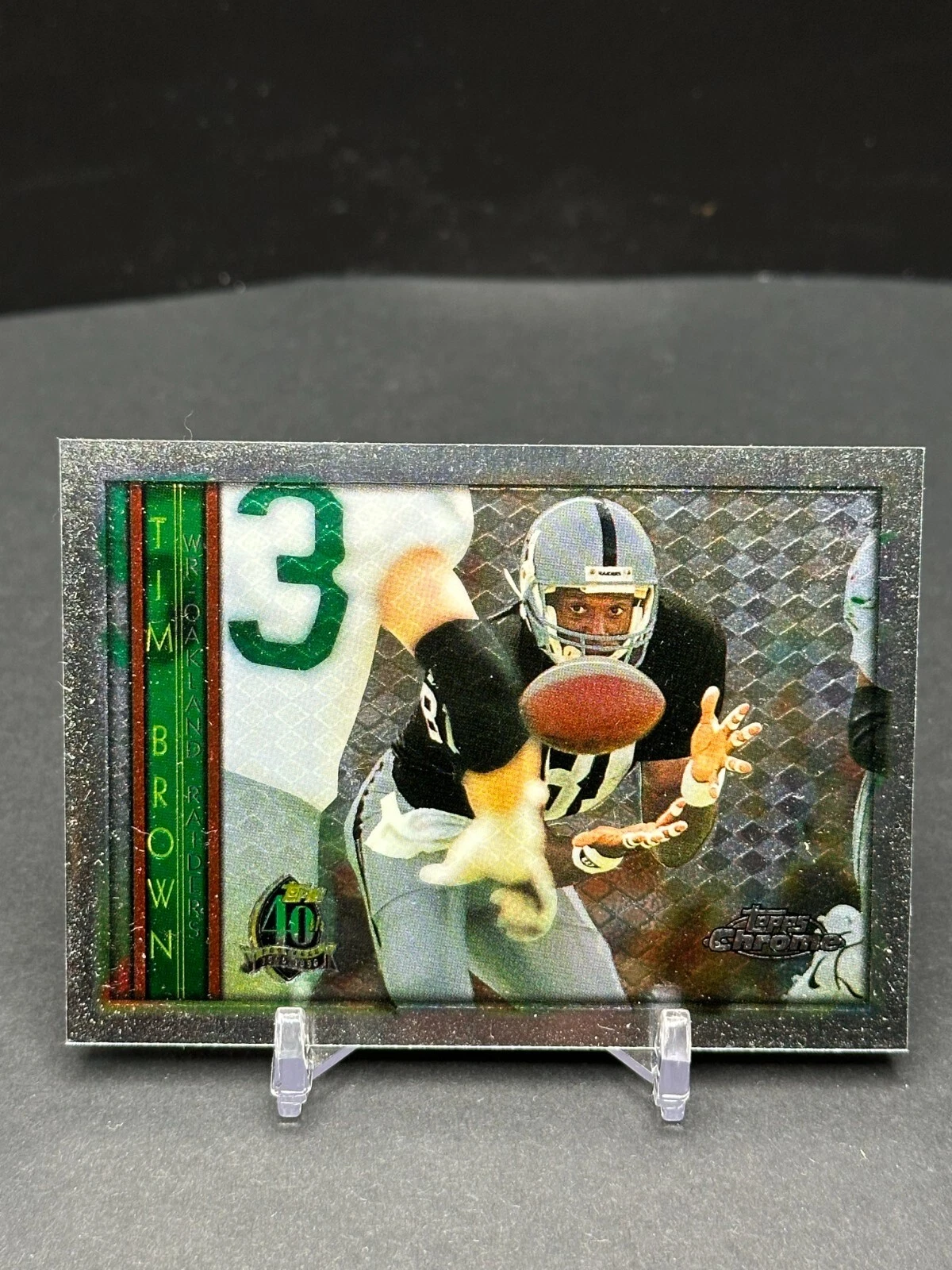 1996 Topps Chrome 40th Anniversary Tim Brown #68 Oakland Raiders