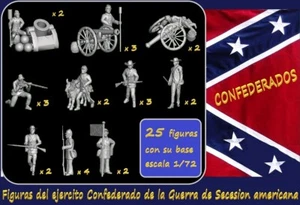 25 CONFEDERATE/SOUTHERN MINIATURE FIGURES - USA SECESSION WAR - SCALE 1:72 - Picture 1 of 1