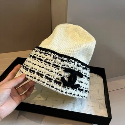 2024 New Cashmere Beanie Hat White Classic Cuffed Knit Hat Casual Cap - Image 1 of 4