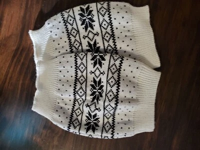 Cute White and Black Paisley Design Boot Cuffs - Image 1 of 2