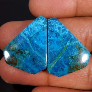 36.70Cts. Natural Amazing Blue Azurite Pair Fancy Cabochon Loose Gemstone - Picture 1 of 3