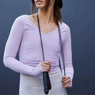 全新! Free People MOVEMENT Good Karma 褶皱层上衣 XS/S — 第 1/4 张图片