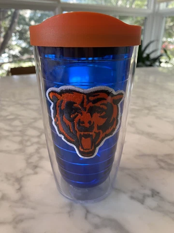 Chicago Bears Tervis Tumbler Rare Blue 16 oz Orange Lid NFL Justin Fields Cover