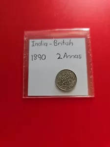 1890 India 2 Two Annas - Foto 1 di 3