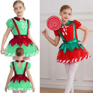 Kinder Mädchen Kleid Tanz Rock Schleife Turnanzug Kostüm Gymnastik Ballett Wettbewerb - Bild 1 von 29