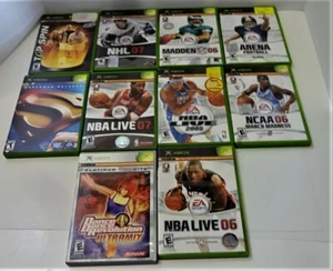 Lote de 10 videojuegos de tenis EA de tenis NBA NHL NCAA XBOX con manuales - Imagen 1 de 12