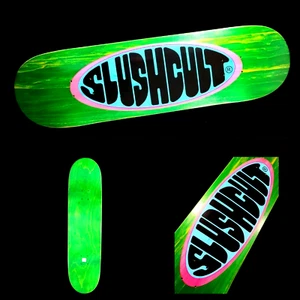 Slushcult Green Logo Fullsize Normal Skateboard 8.5" Deck Slush Cult - Picture 1 of 11
