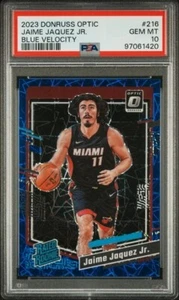 JAIME JAQUEZ JR 2023-24 Optic #216 BLUE VELOCITY PRIZM Rookie RC PSA 10 Heat - Picture 1 of 2