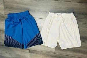 Lot 2 Nike Dri-Fit Adidas Athletic Shorts-Boys Youth Teens Size XS/S Blue White - Picture 1 of 2
