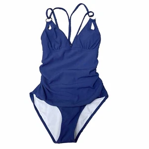 Charmo Damengröße Medium 8 blau Einteiler Badeanzug Träger Badeanzug neu mit Etikett - Bild 1 von 12
