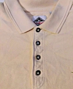 Polo de golf Reebok para hombre crema XL 100 % algodón 4 botones manga larga - Imagen 1 de 6