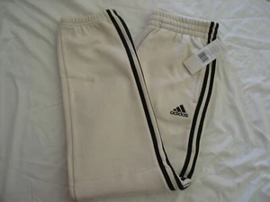 NWT Adidas boys youth size XL 18/20 Cream 3-stripe Regular Fit soft jogger pants - Picture 1 of 9