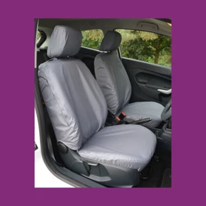 Par de fundas de asiento delanteras grises para Ford Fiesta 2008-2018 a medida impermeables - Imagen 1 de 2