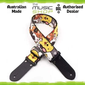 Australian Made DSL 2" Printed Fabric Guitar Strap, Cats & Dogs - CF20-CATS&DOGS - Picture 1 of 2