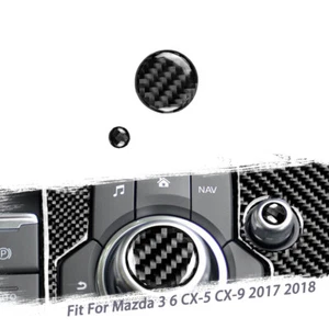 For Mazda 3 6 CX-5 CX-9 17 18 Carbon Fiber Knob Volume Button Cover Trim Car - Imagen 1 de 8