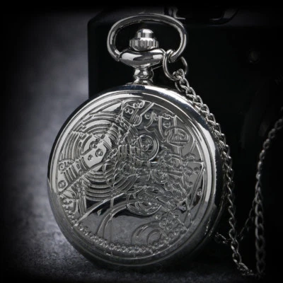 Silver Tone Doctor Who Theme Quartz Analog Pocket Watch with Chain Best Gifts - Image 1 of 4