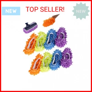 8 PCS 4 Pairs Duster Mop Slippers Cover, Multi Function Chenille Fibre Washable - Picture 1 of 2