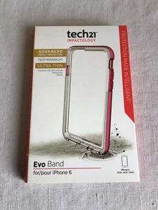 New Tech21 Impactology Evo Band Clear Pink Cell Phone Case Apple iPhone 6 - Picture 1 of 3