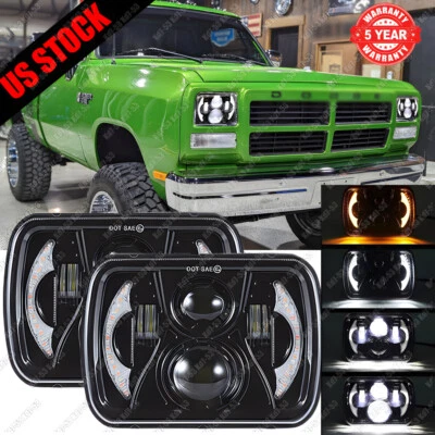 DOT 5X7" 7x6 LED Headlight DRL H4 For Dodge W100/150/250/350 B150 D100/150/250 - Image 1 of 4