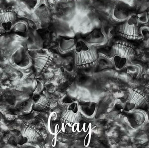 Reaper Skulls Gray vinyl Wrap air release MATTE Finish 12"x12" - Picture 1 of 1