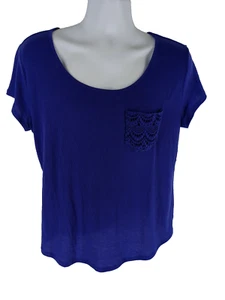 Women's T-Shirts XL, NY&Co., Soho Soft Tee Cap Sleeve Relaxed Blouse Blue - Picture 1 of 11