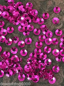 Sequins 4mm Cerise Fuchsia Hot Pink Metallic Cup Coolie Hat Choose Pack Size - Picture 1 of 2