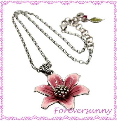 Брайтон поп сад розовый эмаль цветок Retierd подвеска ожерелье - Изображение 1 из 4