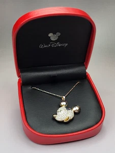 NEU OPEN BOX Disney Mickey Mouse Sterling Silber 925 CZ Anhänger Halskette + Box - Bild 1 von 8