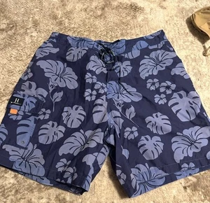 Tommy Hilfiger Men Board Shorts Swim Trunks Xxl Blue Leaf Hawaii Beach Surf C14 - Picture 1 of 7