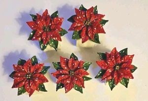 Weihnachtsstern Blume Serviettenringe Home Set 5 mit Biegung für Affekt - Bild 1 von 5