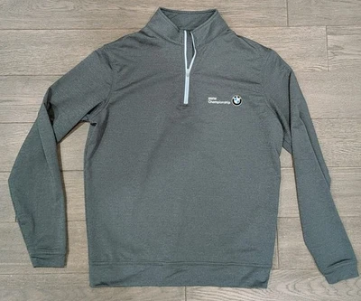 Peter Millar 1/4 Cremallera Talla Pequeña Verde Bosque BMW Championship Logo Foto 1 de 3