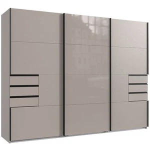 Schwebetürenschrank - saharagrau - 6 Schubkästen - 270 cm Kleiderschrank Schrank - Bild 1 von 6