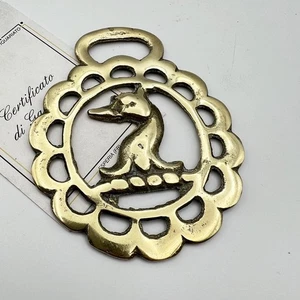 Antico fregio in ottone bronzo elemento decorativo Medaglione epoca Segnaposto - Foto 1 di 5