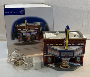 DEPT 56 PORCELAIN SNOW VILLAGE CINEMA 56 #56-54978 + ORIGINAL BOX WORKS! - Foto 1 di 17