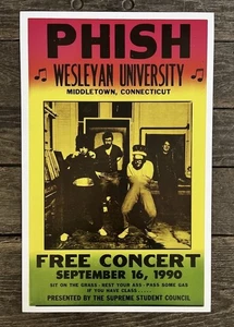 PHISH, Wesleyan University, Connecticut, 9-16-1990, 22” x I4” Concert Poster - Picture 1 of 1