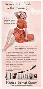 1940 Squibb Dental Cream: Mouth as Fresh as the Morning Vintage Print Ad - Picture 1 of 1