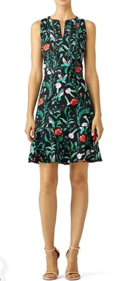 Vestido jacquard Kate Spade New York Jardin azulejo jardim beija-flor tamanho 6 - Imagem 1 de 4